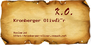 Kronberger Olivér névjegykártya